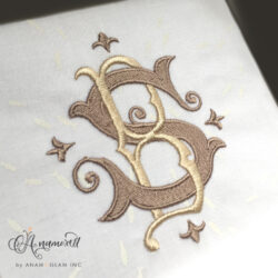 B and S BS SB Interlocking Embroidery Monogram Design Pattern File Sewout