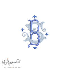 B and S BS SB Interlocking Embroidery Monogram Design Pattern File