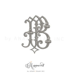 P and B Embroidery Monogram Design Pattern