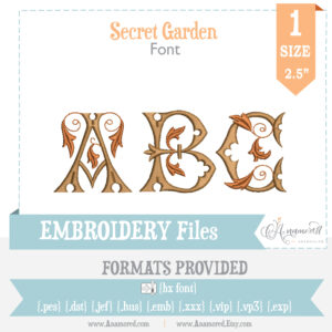 Secret Garden Embroidery Font Anamored