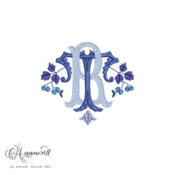 R and T Interlocking Embroidery Monogram