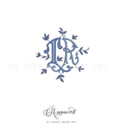 T and R embroidery monogram digital proof