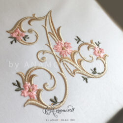 Floral Antique Vintage Victorian Embroidery Monogram by Anamored
