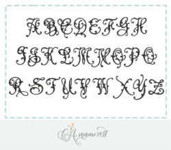 Ella Lorraine 4 inch embroidery font monogram