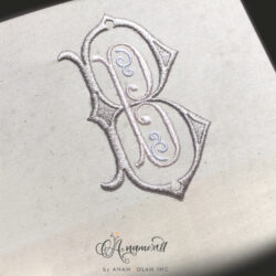 BB interlocking embroidery monogram design