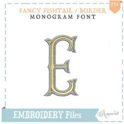 Fancy Fishtail Border 2 inch Embroidery Font