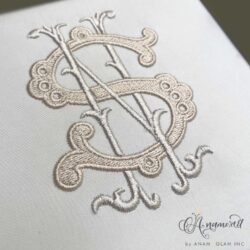 SN embroidery monogram sewout
