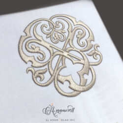BB, B and B interlocking embroidery monogram