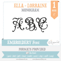 Ella Lorraine Vintage Embroidery Monogram Font