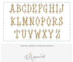 Krakow A-Z Embroidery Font Antique Style