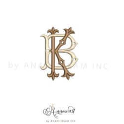 KB embroidery monogram