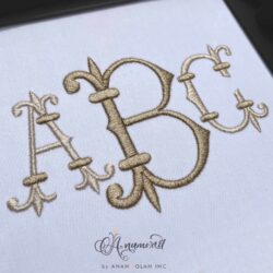Trieste Embroidery Font for monograms
