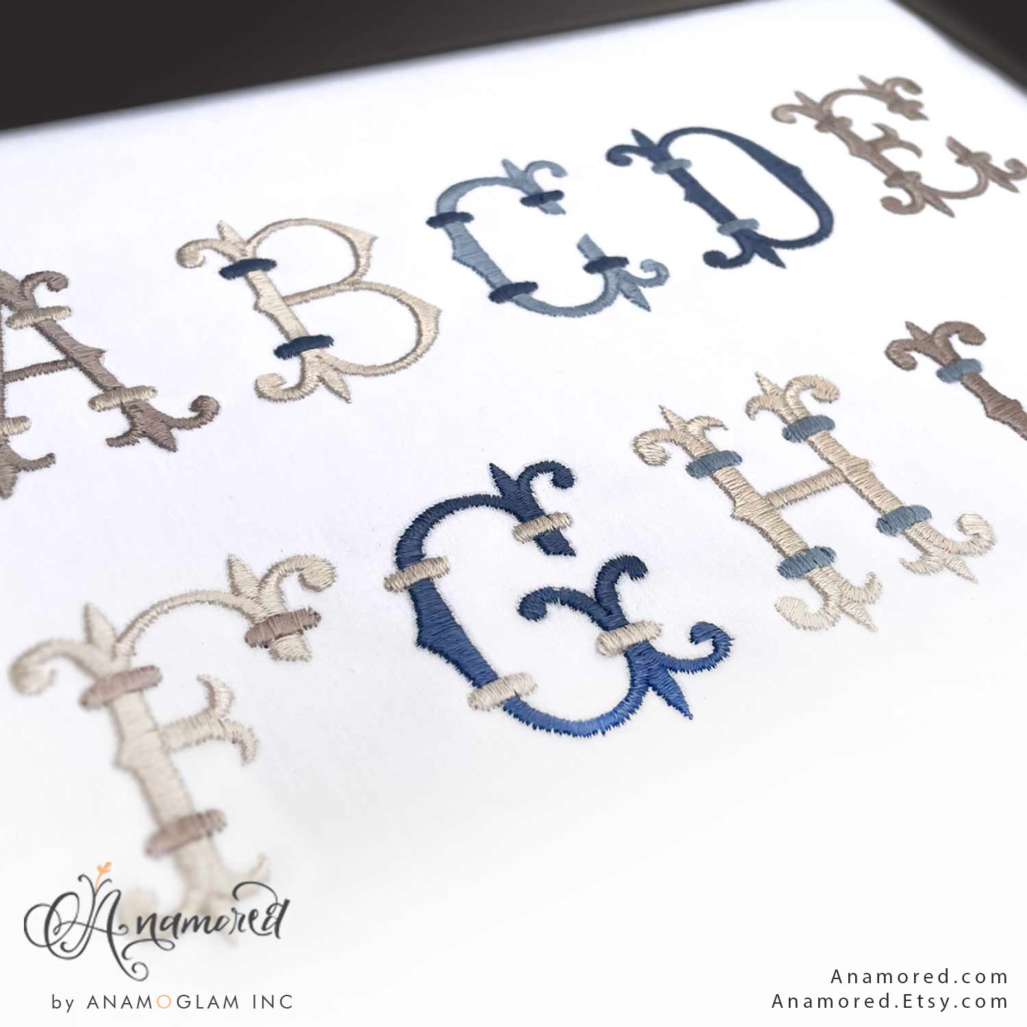 trieste-embroidery-monogram-font-3inchsize3 Trieste Embroidery Font, 2 inch