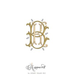 B and K Embroidery monogram Design