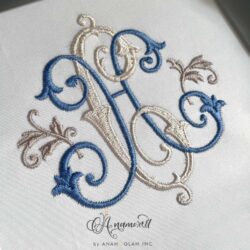 Interlocking C and H Embroidery Monogram