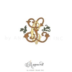 C and L embroidery monogram, digital proof