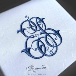E and B embroidery Monogram Design