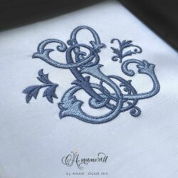 L and C embroidery monogram sewout