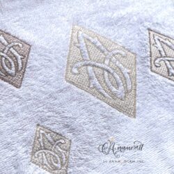Embossed Diamond Lace Embroidery Font, Sewout of Letter A in various sizes and colors
