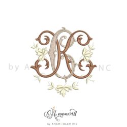 CK embroidery monogram design