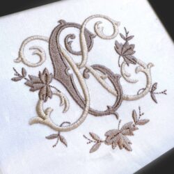 CK embroidery monogram design