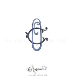 O and C embroidery monogram design