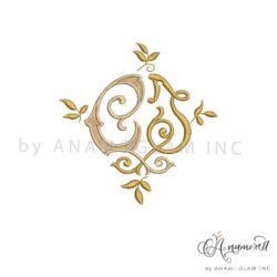CJ Contrasting Interlocking Embroidery Monogram Design,