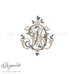 D and M interlocking embroidery , digital graphic