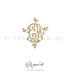 EW monza interlocking embroidery monogram design