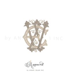 WE interlocking embroidery monogram design,