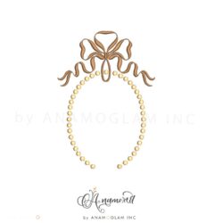 Bow with Dots Monogram Frame Embroidery Design, Digital Proof