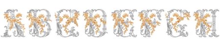 Anamotique A-H Embroidery Font Anamotique