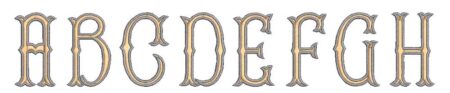 fancy fishtail border embroidery font Fancy Fishtail Border Embroidery Font