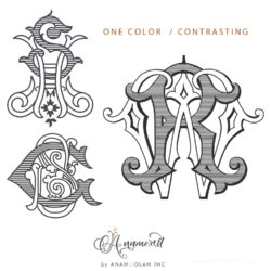 Custom Line-Filled Vector Monogram Setup