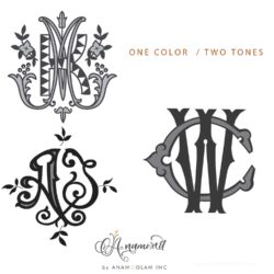 Custom Vector Monogram Design, 2 tones, 1 color