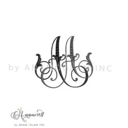AA interlocking embroidery monogram design, digital proof