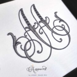 Interlocking Embroidery Monogram Design, A and A Sewout