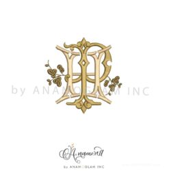 HP embroidery monogram digital proof