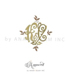 KC embroidery monogram digital proof