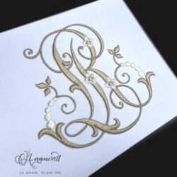 L and R Embroidery Monogram Design / Sewout