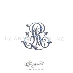 L and R Embroidery Monogram Design / Digital Proof