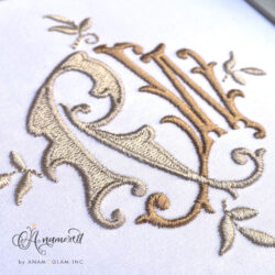 R and W Monza Contrasting Embroidery Monogram