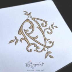 RF embroidery monogram
