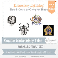 Embroidery Digitizing Complex Emblem, Shield, or Crest
