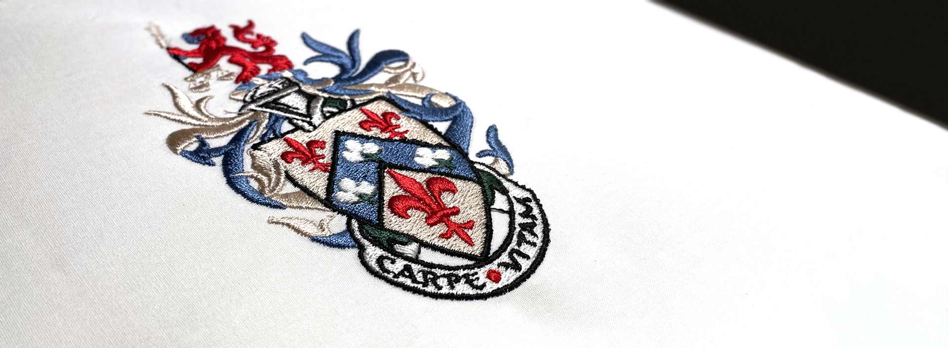 emblem, family crest embroidery digitizing