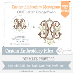 Custom Monogram Setup, 1 letter change/swap