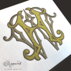 WH embroidery monogram sewout