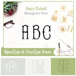 Fancy Fishtail truetype opentype font
