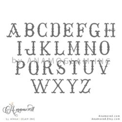 French fishtail truetype font all letters
