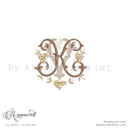 KV embroidery monogram digital proof